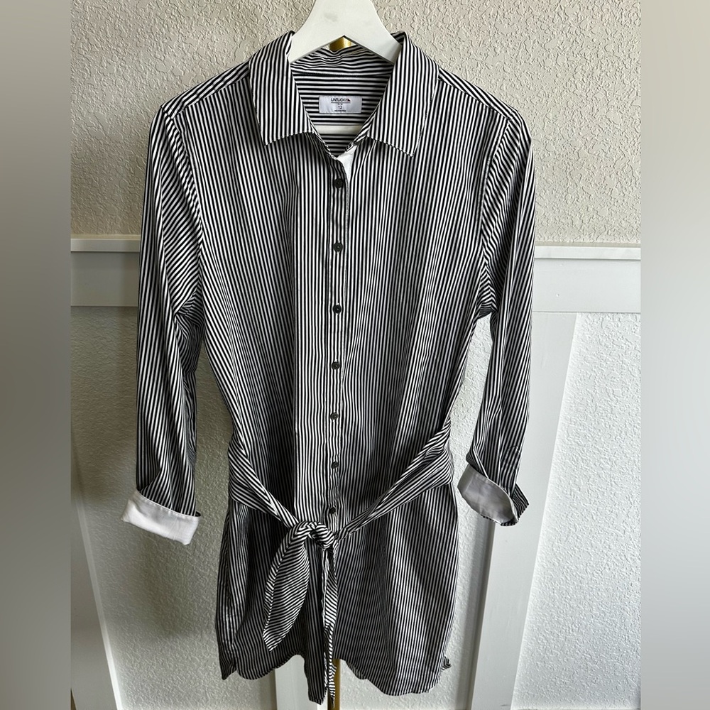 Untuckit Stripped button down shirt dress Size 12
